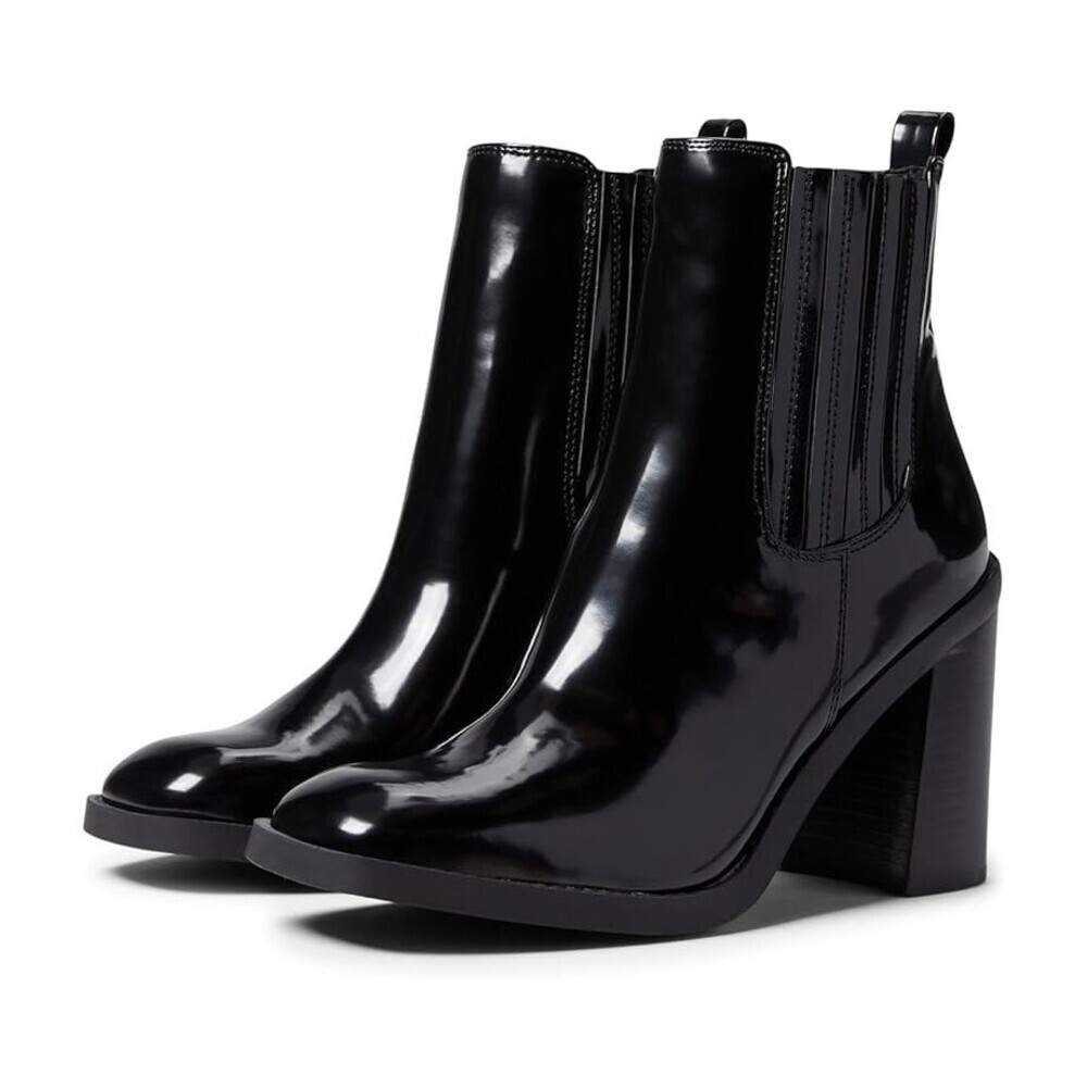 Steve Madden Morton Boots Women's US 9.5 Black Block Heel Ankle Booties JOBB1540